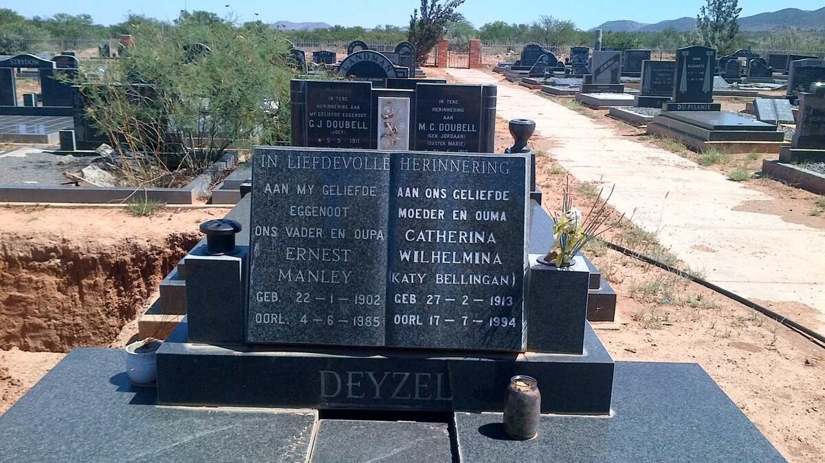 DEYZEL Ernest Manley 1902-1985 &amp; Catherina Wilhelmina BELLINGAN 1913-1934