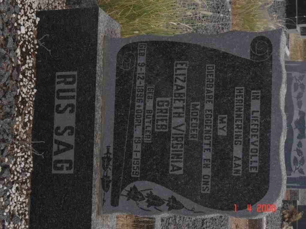 GRIEB Elizabeth Virginia nee BUTLER 1896-1959