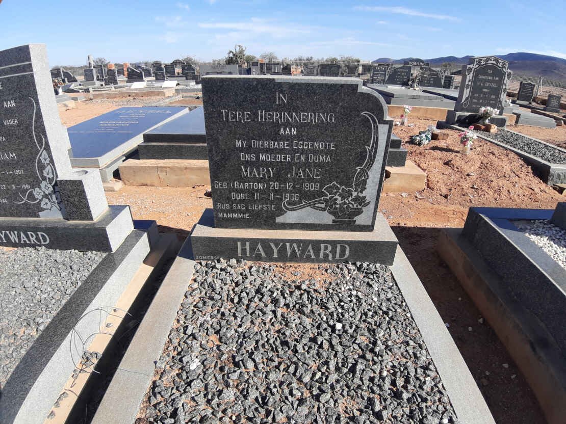 HAYWARD Mary Jane nee BARTON 1908-1966