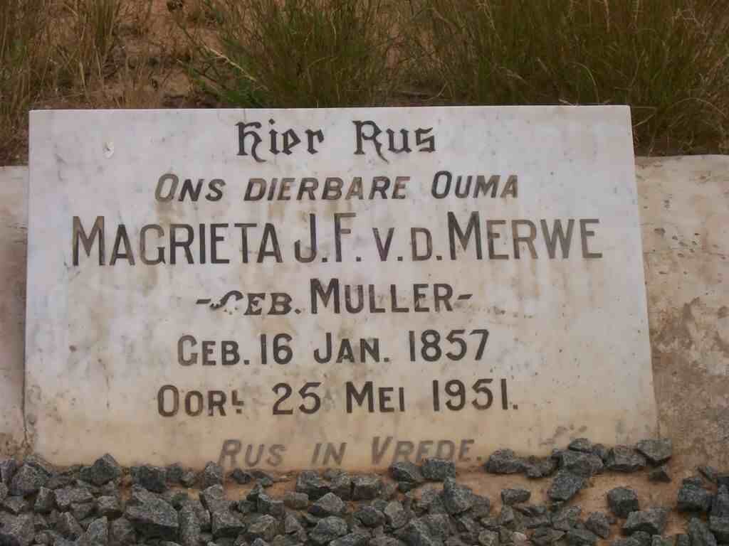 MERWE Magrieta J.F., v.d. nee MULLER 1857-1951
