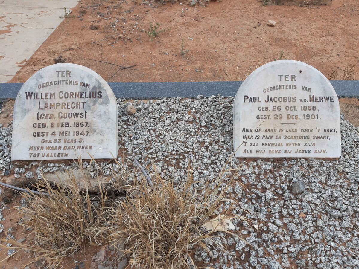 MERWE Paul Jacobus, v.d. 1868-1901 &amp; Willem Cornelius Lamprecht GOUWS 1867-1947