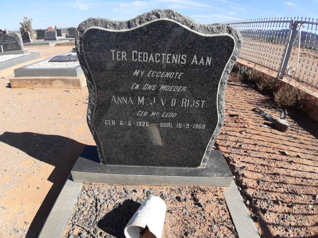 RIJST Anna M.J., v.d. nee McLEOD 1926-1968