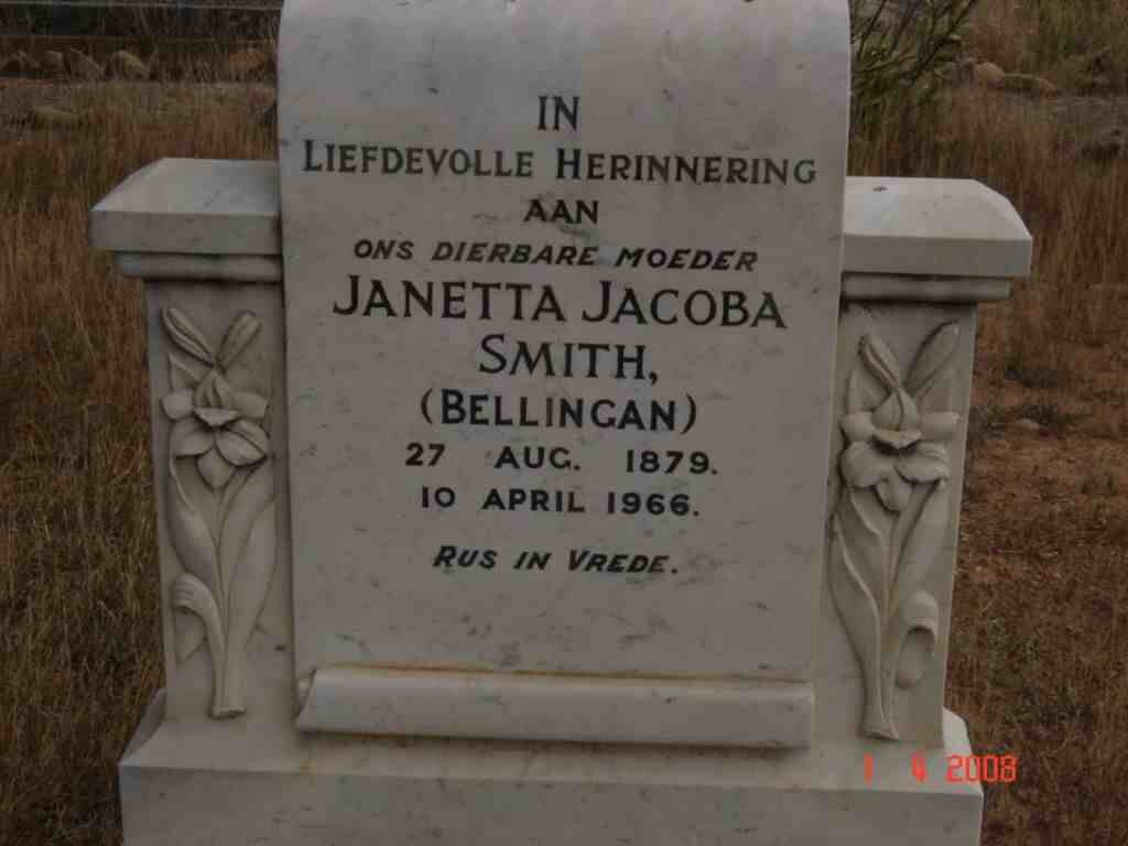 SMITH Janetta Jacoba nee BELLINGAN 1879-1966