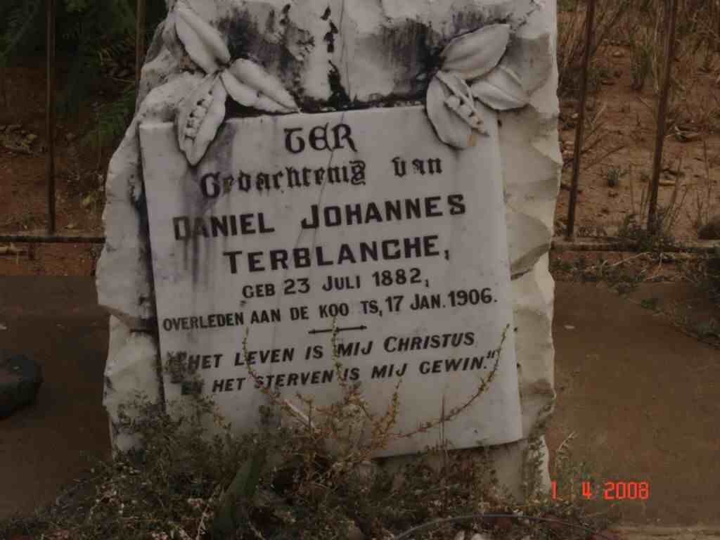 TERBLANCHE Daniel Johannes 1882-1906