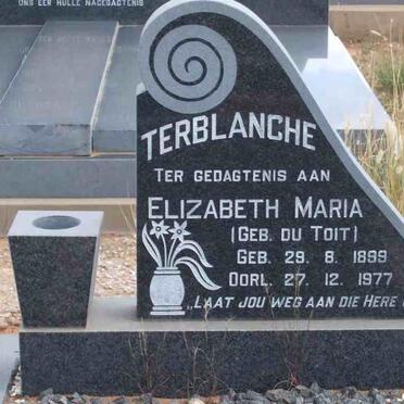 TERBLANCHE Elizabeth Maria nee DU TOIT 1899-1977