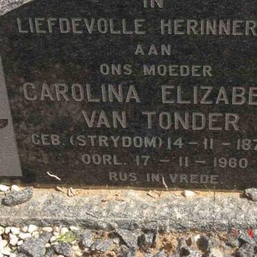 TONDER Carolina Elizabeth, van nee STRYDOM 1873-1960
