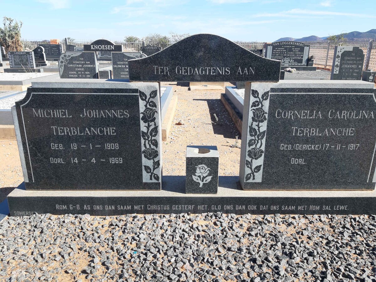 TERBLANCHE Michiel Johannes 1908-1969 &amp; Cornelia Carolina GERICKE 1917-