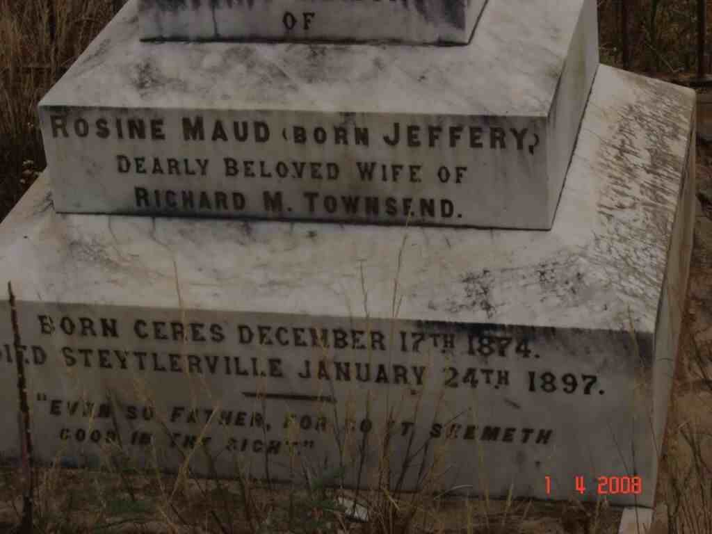 TOWNSEND Rosine Maud nee JEFFERY 1874-1897
