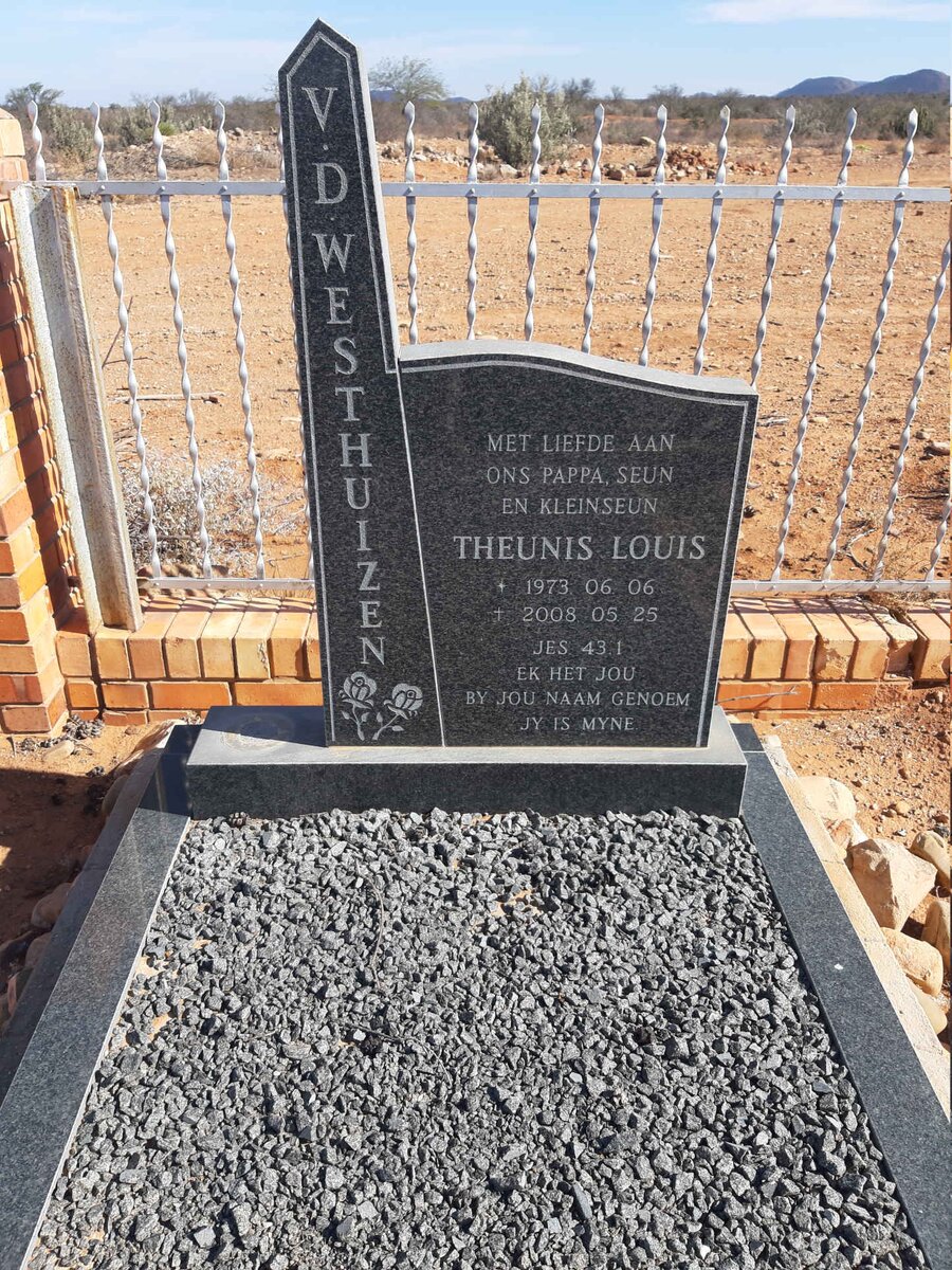 WESTHUIZEN Theunis Louis, v.d. 1973-2008