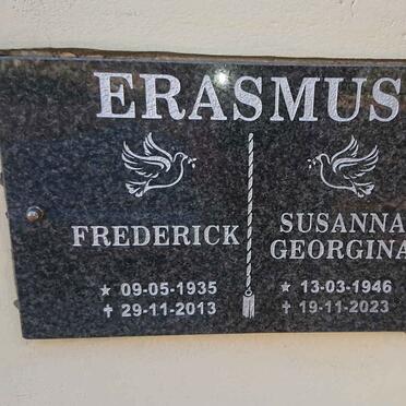 ERASMUS Frederick 1935-2013 & Susanna Georgina 1946-2023