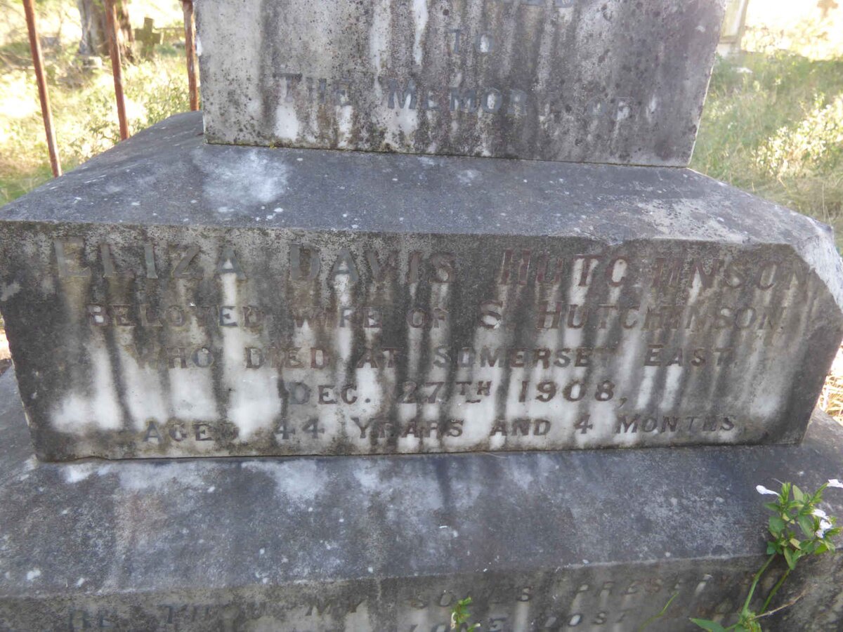 HUTCHINSON Eliza Davis -1908