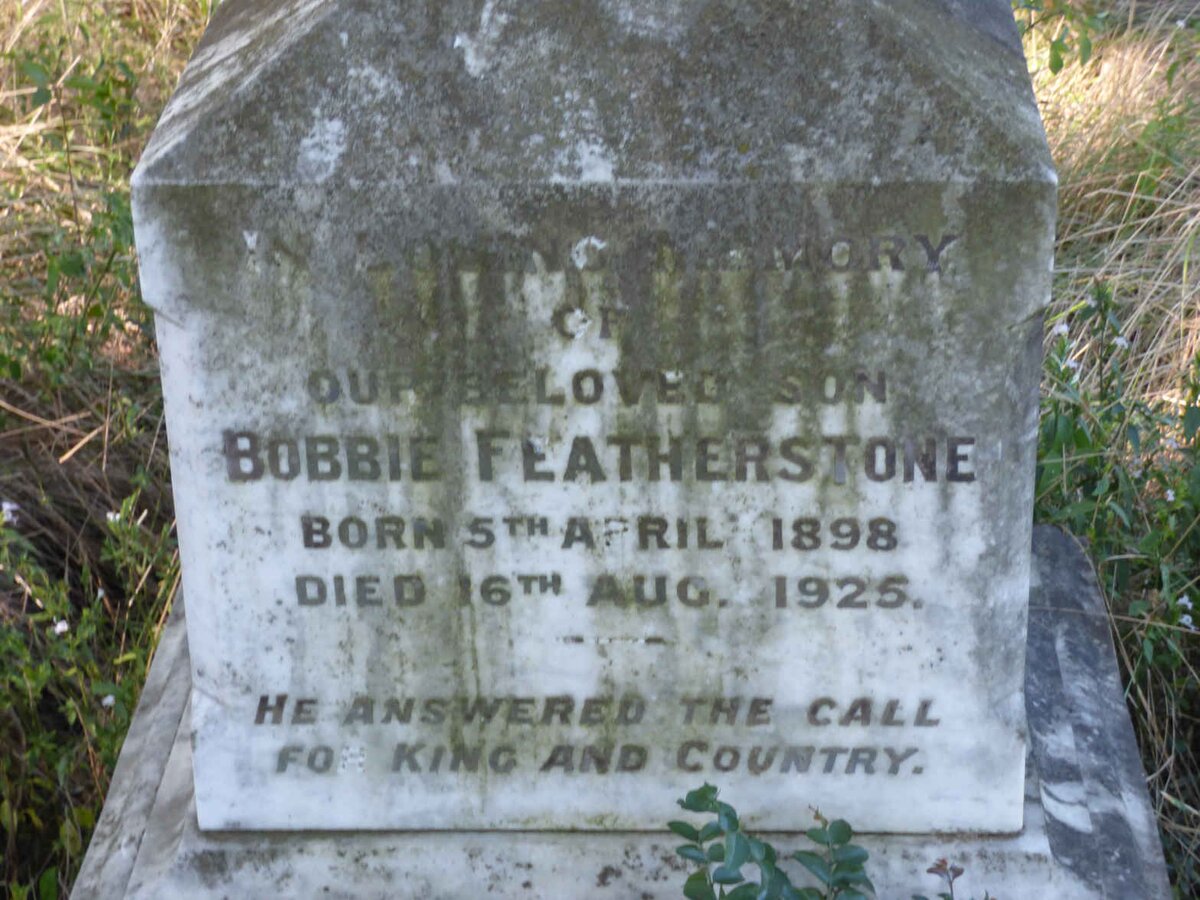 FEATHERSTONE Bobbie 1898-1925