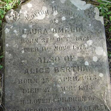 OEHLEY Laura Amelia 1872-1873 :: OEHLEY Alice Bertha 1875-1878