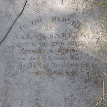 MONRO Sarah nee BARKER -1864