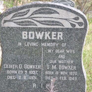BOWKER Oliver O. 1857-1951 & S.M. 1870-1949