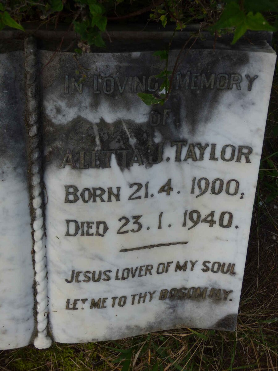 TAYLOR Aletta J. 1900-1940