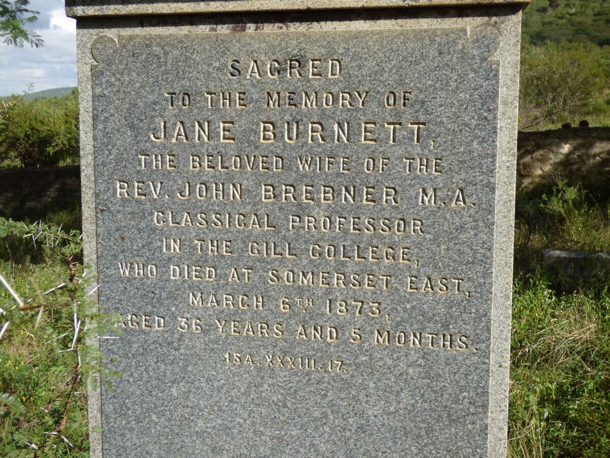 BREBNER Jane nee BURNETT -1873