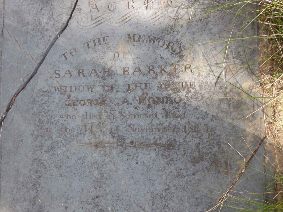 MONRO Sarah nee BARKER -1864