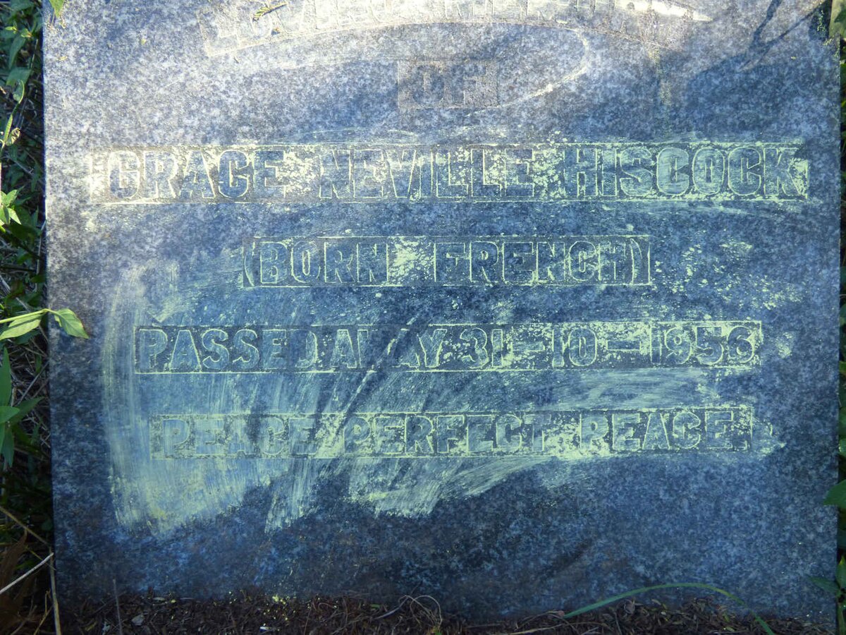 HISCOCK Grace Neville nee FRENCH -1956