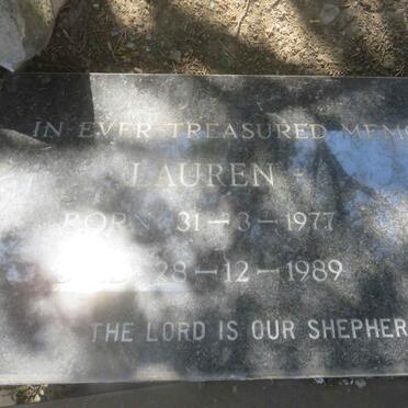 DERSLEY John Henry 1965-1989 &amp; Petronella MOOLMAN 19?5-1989 :: DERSLEY Lauren 1977-1989