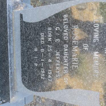 JEFFERYS Rosemarie 1947-1982