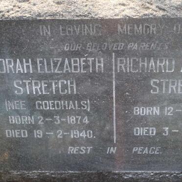 STRETCH Richard Aldworth 1848-1934 &amp; Deborah Elizabeth GOEDHALS 1874-1940