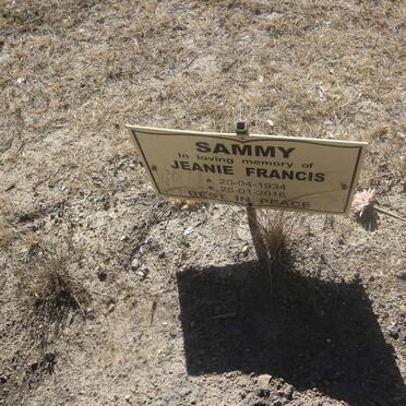 SAMMY Jeanie Francis 1934-2016