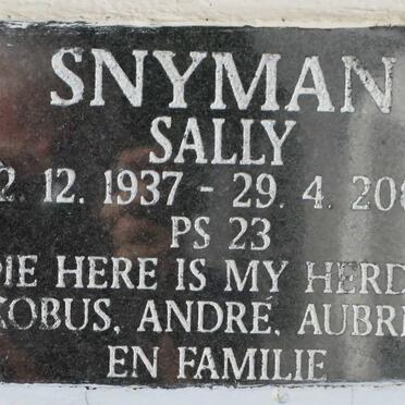 SNYMAN Sally 1937-2003