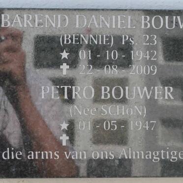 BOUWER Barend Daniel 1942-2009 &amp; Petro SCHÖN 1947-