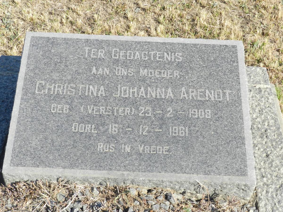 ARENDT Christina Johanna nee VERSTER 1908-1961