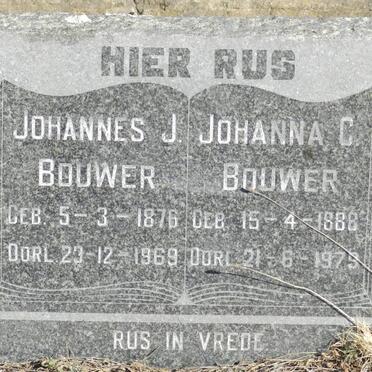 BOUWER Johannes J. 1876-1969 &amp; Johanna C. 1888-1979
