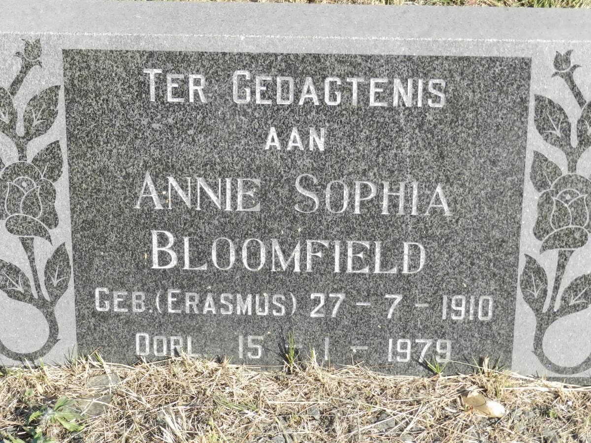 BLOOMFIELD Anna Sophia nee ERASMUS 1910-1979