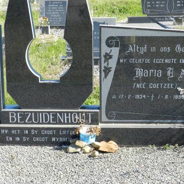 BEZUIDENHOUT Maria E.A. nee COETZEE 1939-1988