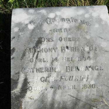 BERRANGE Anthony -1934 &amp; Catherina FOURIE -1930