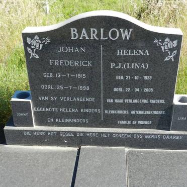 BARLOW Johan Frederick 1915-1998 &amp; Helena P.J. 1923-2005