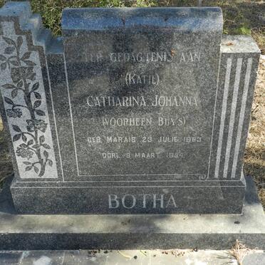 BOTHA Catharina Johanna, previously BUYS nee MARAIS 1893-1954