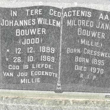 BOUWER Johannes Willem 1899-1969 &amp; Mildred Janet CRESSWELL 1895-1970