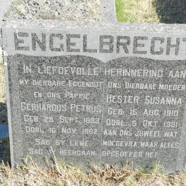 ENGELBRECHT Gerhardus Petrus 1893-1962 &amp; Hester Susanna 1910-1981