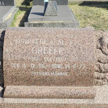 GREEFF Dorothea M.T.C. nee COETZEE 1886-1972