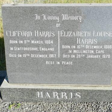 HARRIS Clifford 1884-1967 &amp; Elizabeth Louise 1888-1978