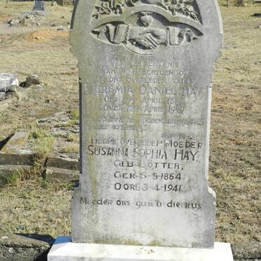 HAY Jeremia Daniel 1858-1927 &amp; Susanna Sophia LOTTER 1864-1941