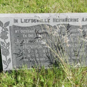 HENDRIK Josef Jakobus 1891-1972 &amp; Caroline Wilson 1897-1986