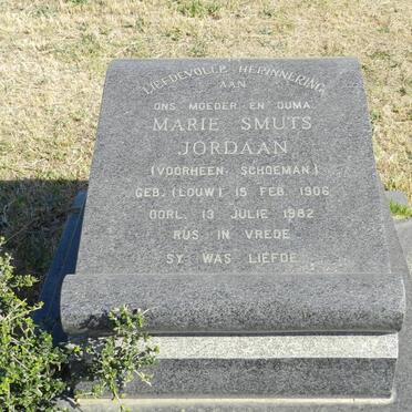 JORDAAN Marie Smuts voorheen SCHOEMAN nee LOUW 1906-1982