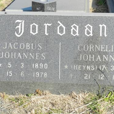 JORDAAN Jacobus Johannes 1890-1978 &amp; Cornelia Johanna HEYNS 1895-1982