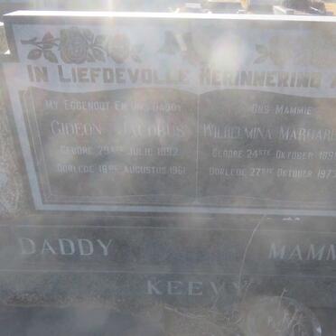 KEEVY Gideon Jacobus 1892-1961 &amp; Wilhelmina Margaretha 1898-1973