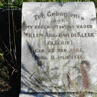 KLERK Willem Abraham, de 1882-1938