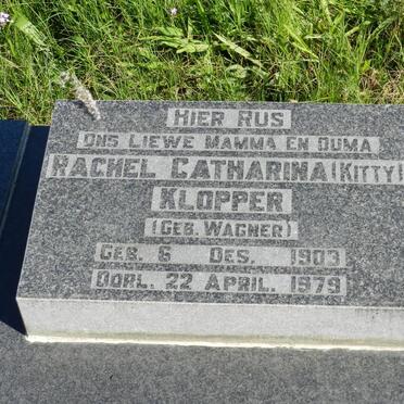 KLOPPER Rachel Catharina nee WAGNER 1903-1979