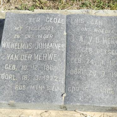 MERWE Wilhelmus Johannes, van der 1868-1952 &amp; J.A. DEYSEL 1874-1950
