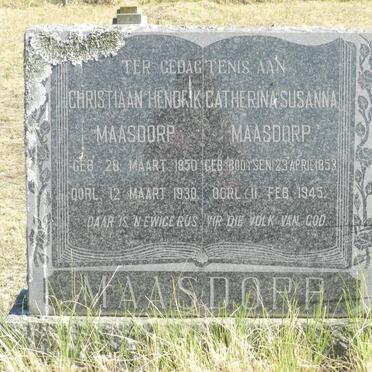 MAASDORP Christiaan Hendrik 1850-1930 &amp; Catherina Susanna BOOYSEN 1853-1945