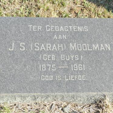 MOOLMAN J.S. nee BUYS 1875-1961
